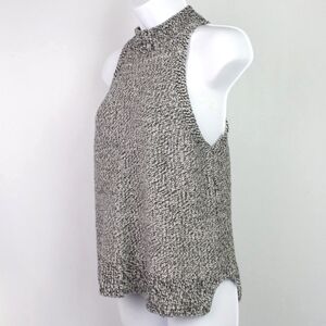 Vintage Madewell sleeveless mock neck sweater black white